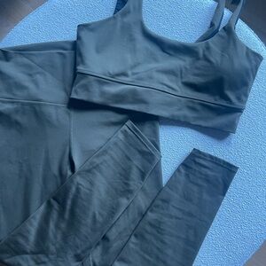 Varley workout set, olive green (leggings are Medium, sports bra Large)